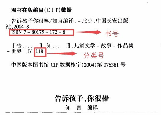 哪是书号?哪是图书分类号?